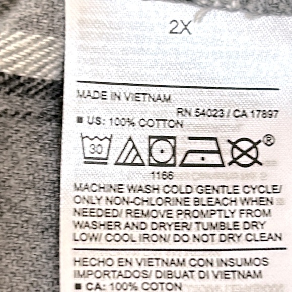 OLD NAVY The Boyfriend Shirt gray flannel pocket button down size 2X 100% cotton - Picture 5 of 5